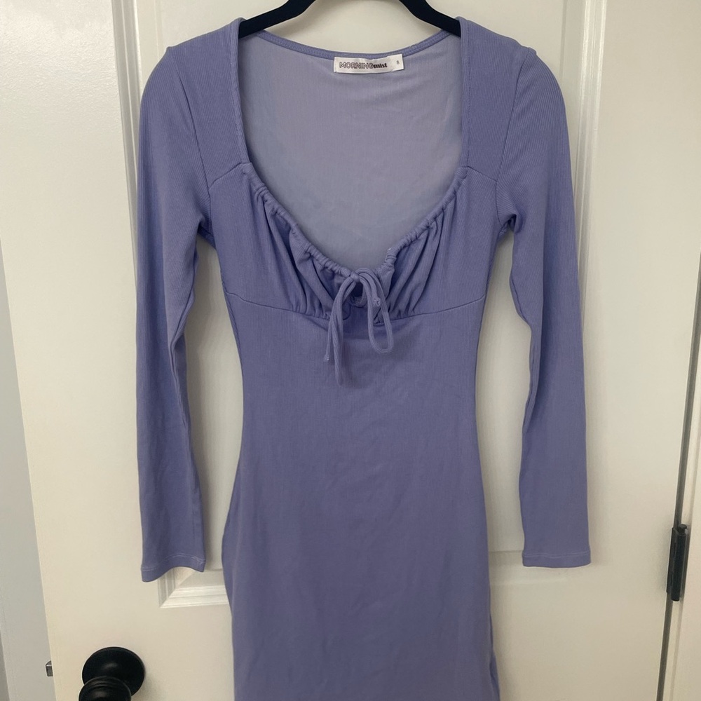 Purple Long Sleeve Dress